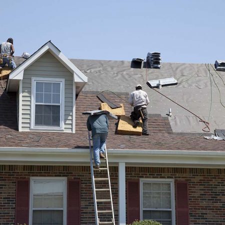 H & J Roofing Employees at Work